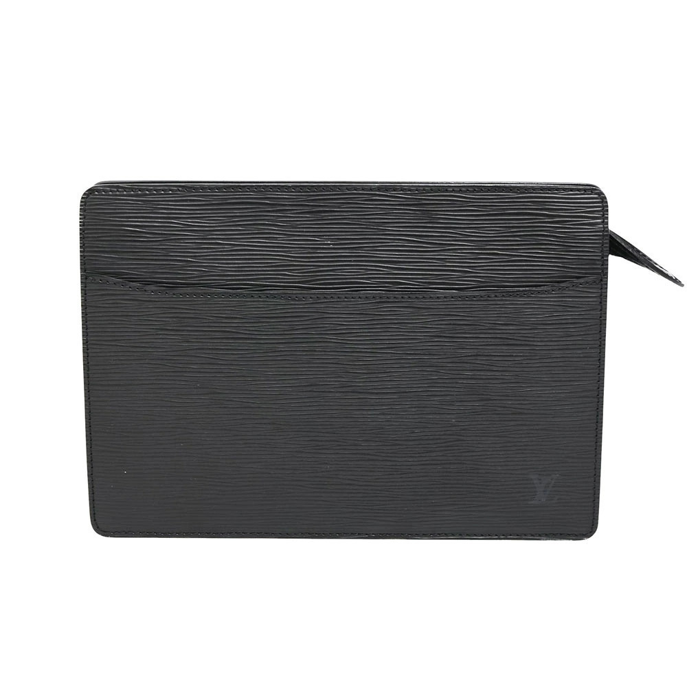 Louis Vuitton Pochette Homme Clutch Bag Leather Black